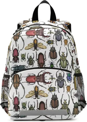 Fisyme Vintage Bugs Insects Backpack Schoolbag Kids Daypack Toddler Travel School Bag Small Backpacks for Kindergarten Preschool Nursery Boys Girl