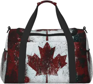 Flag Canada Paint Travel Duffel Bag Large Foldable Waterproof Overnight Bag For Beach Swim Bags Pool Sports Gym