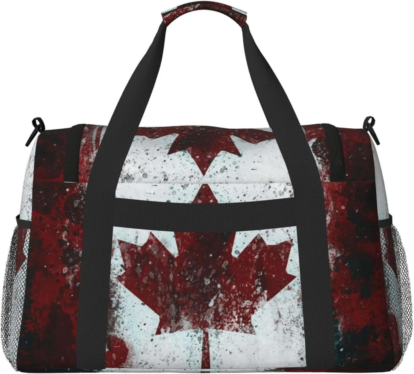 Flag Canada Paint Travel Duffel Bag Large Foldable Waterproof Overnight Bag For Beach Swim Bags Pool Sports Gym