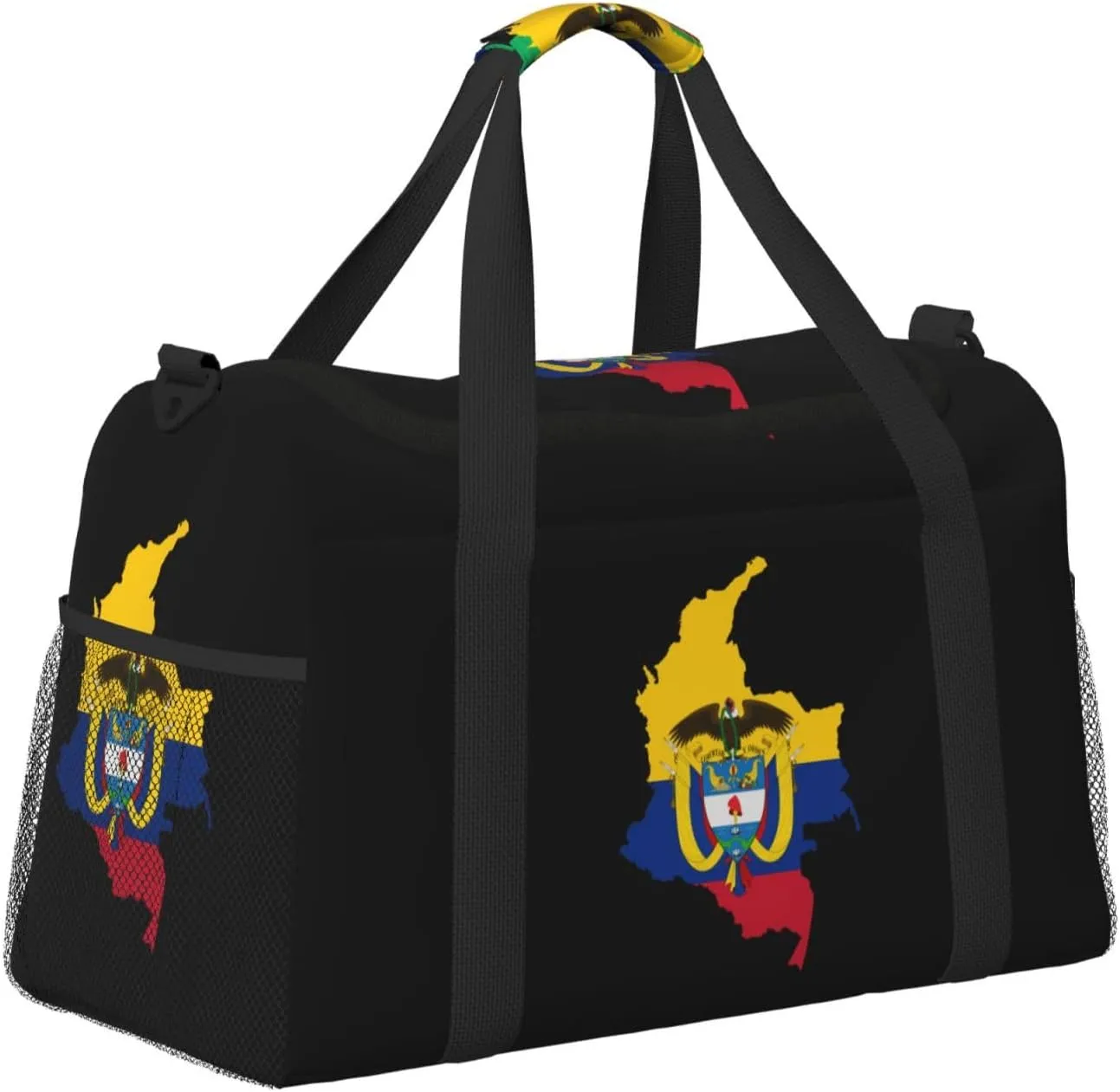 Flag Map Of Colombia Travel Duffel Bag Large Foldable Waterproof Overnight Bag For Beach Swim Bags Pool Sports Gym