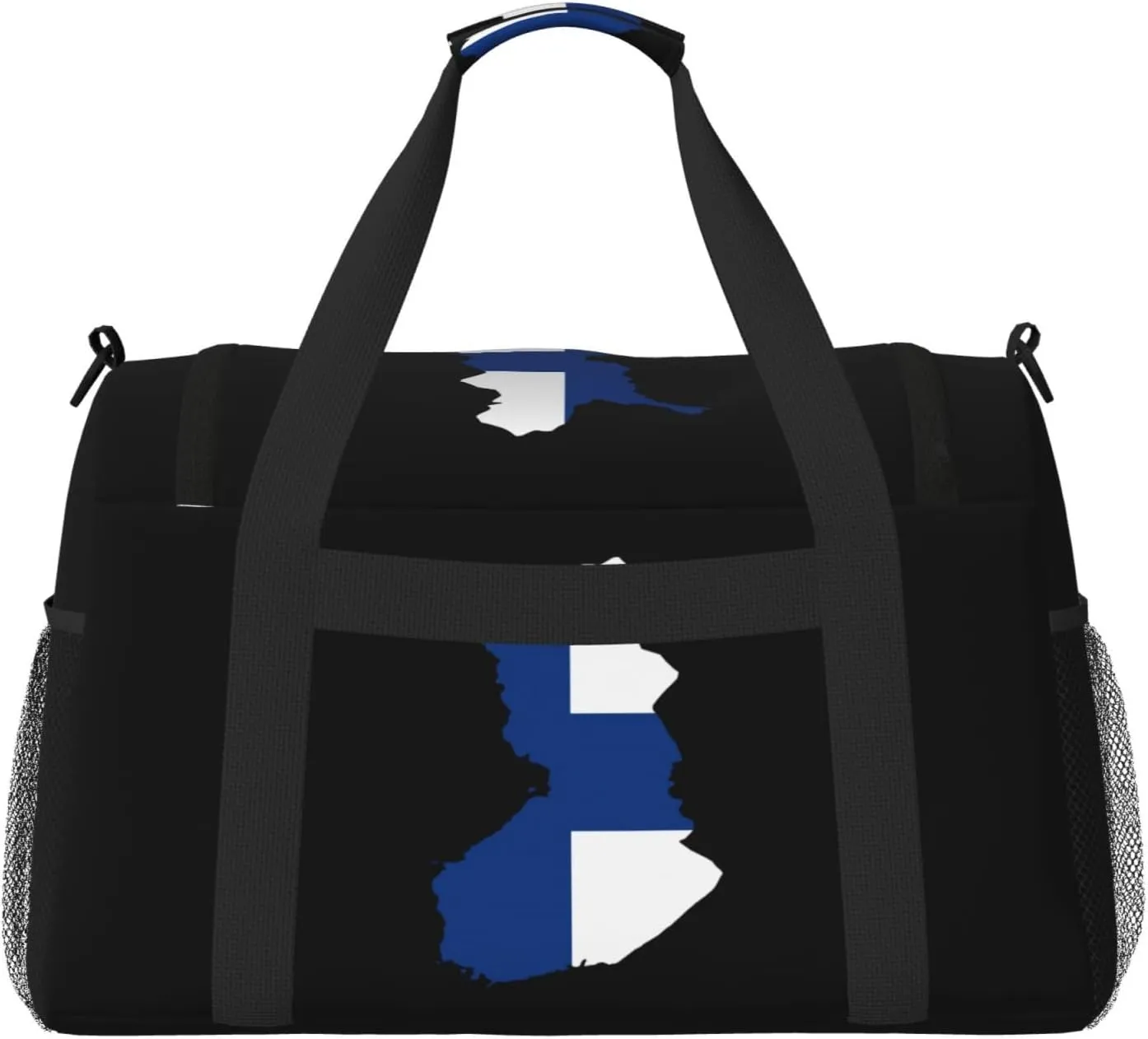 Flag Map Of Finland Travel Duffel Bag Large Foldable Waterproof Overnight Bag For Beach Swim Bags Pool Sports Gym