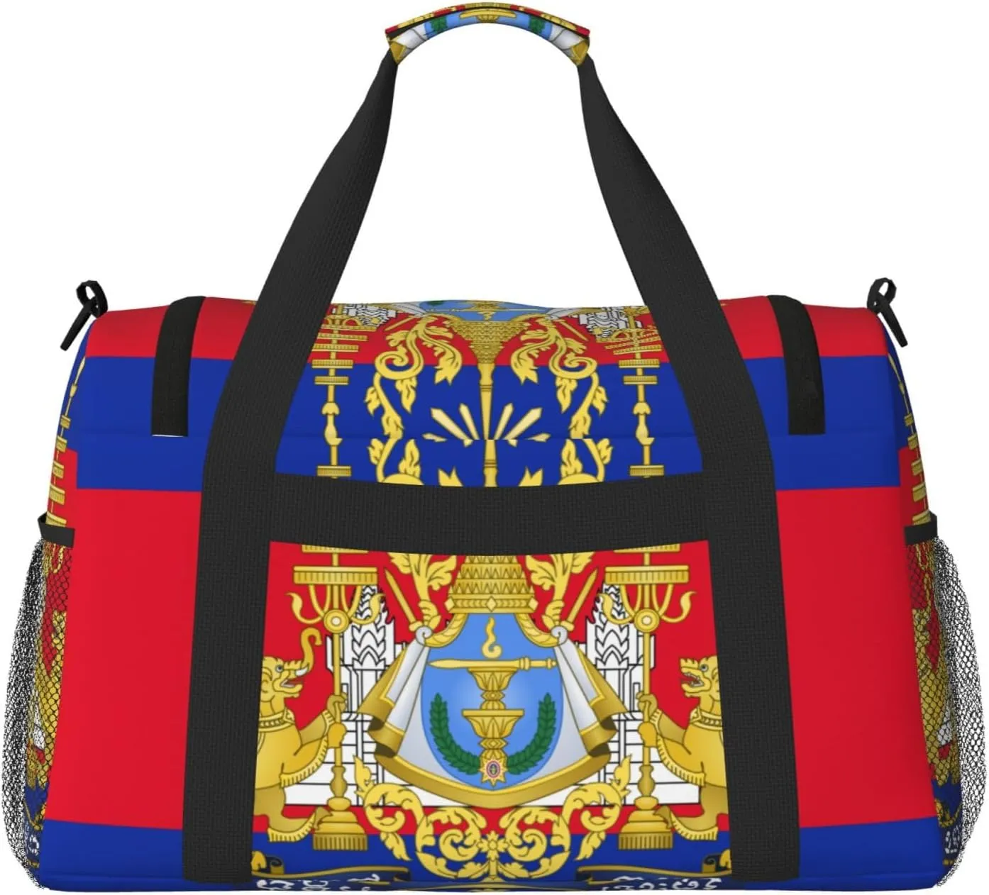 Flag Of Cambodia Travel Duffel Bag Large Foldable Waterproof Overnight Bag For Beach Swim Bags Pool Sports Gym