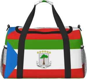Flag Of Equatorial Guinea Travel Duffel Bag Large Foldable Waterproof Overnight Bag For Beach Swim Bags Pool Sports Gym