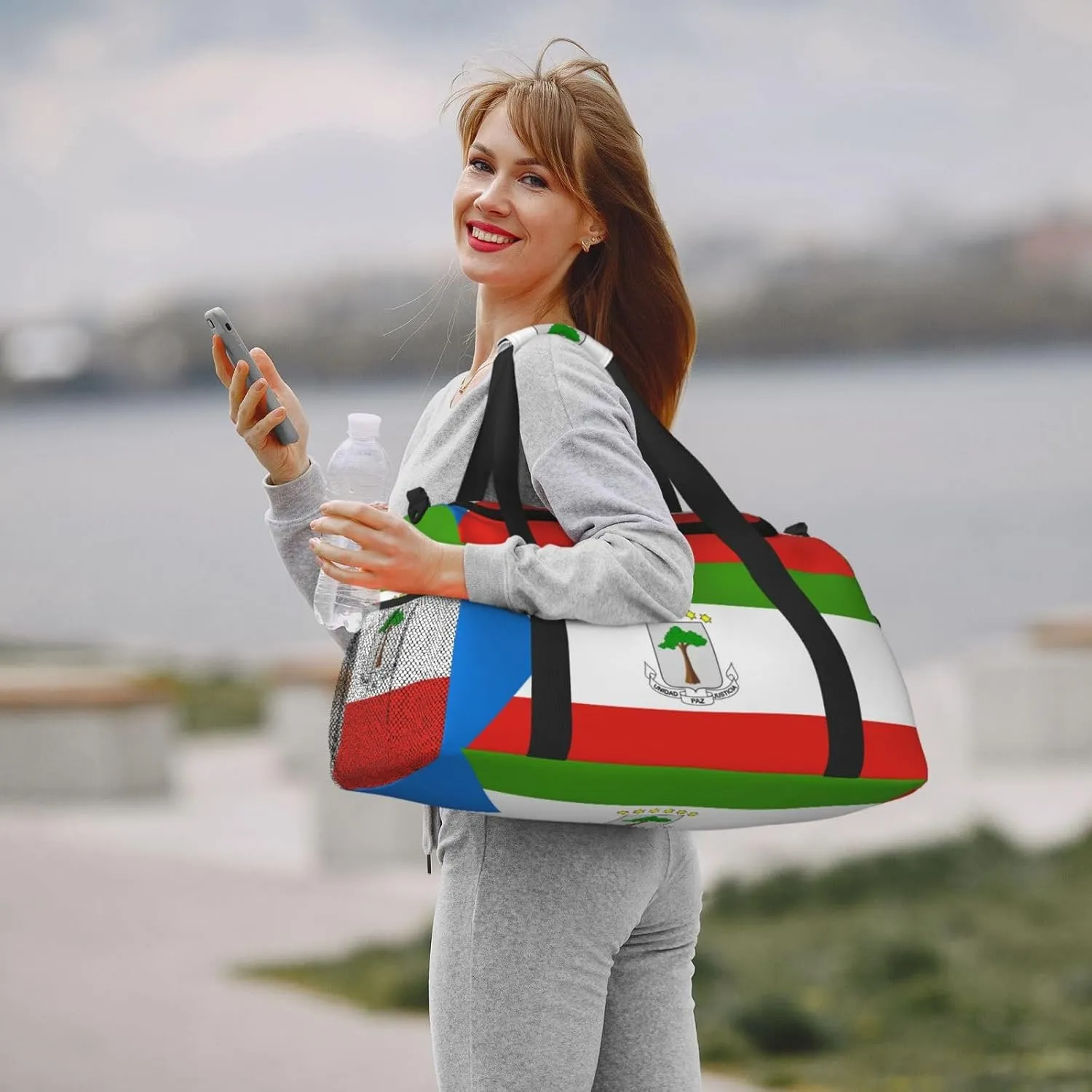 Flag Of Equatorial Guinea Travel Duffel Bag Large Foldable Waterproof Overnight Bag For Beach Swim Bags Pool Sports Gym