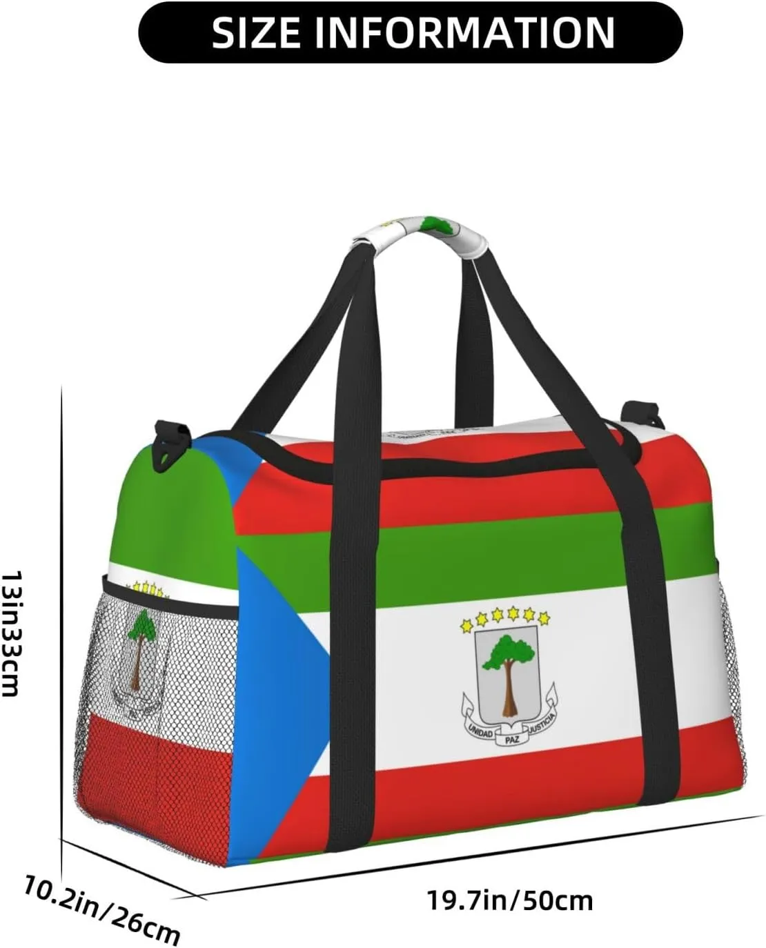 Flag Of Equatorial Guinea Travel Duffel Bag Large Foldable Waterproof Overnight Bag For Beach Swim Bags Pool Sports Gym
