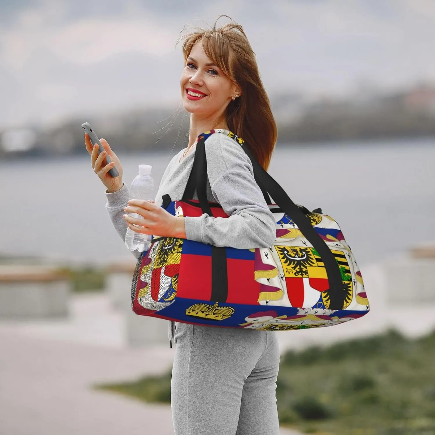 Flag Of Liechtenstein Travel Duffel Bag Large Foldable Waterproof Overnight Bag For Beach Swim Bags Pool Sports Gym