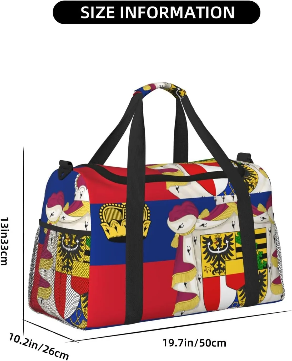Flag Of Liechtenstein Travel Duffel Bag Large Foldable Waterproof Overnight Bag For Beach Swim Bags Pool Sports Gym