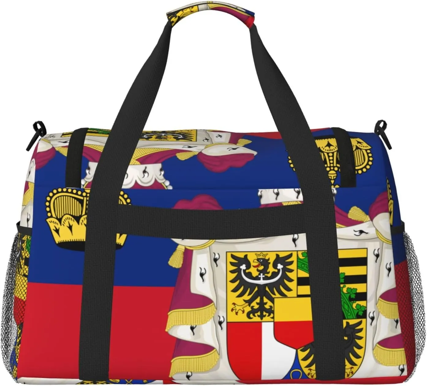 Flag Of Liechtenstein Travel Duffel Bag Large Foldable Waterproof Overnight Bag For Beach Swim Bags Pool Sports Gym