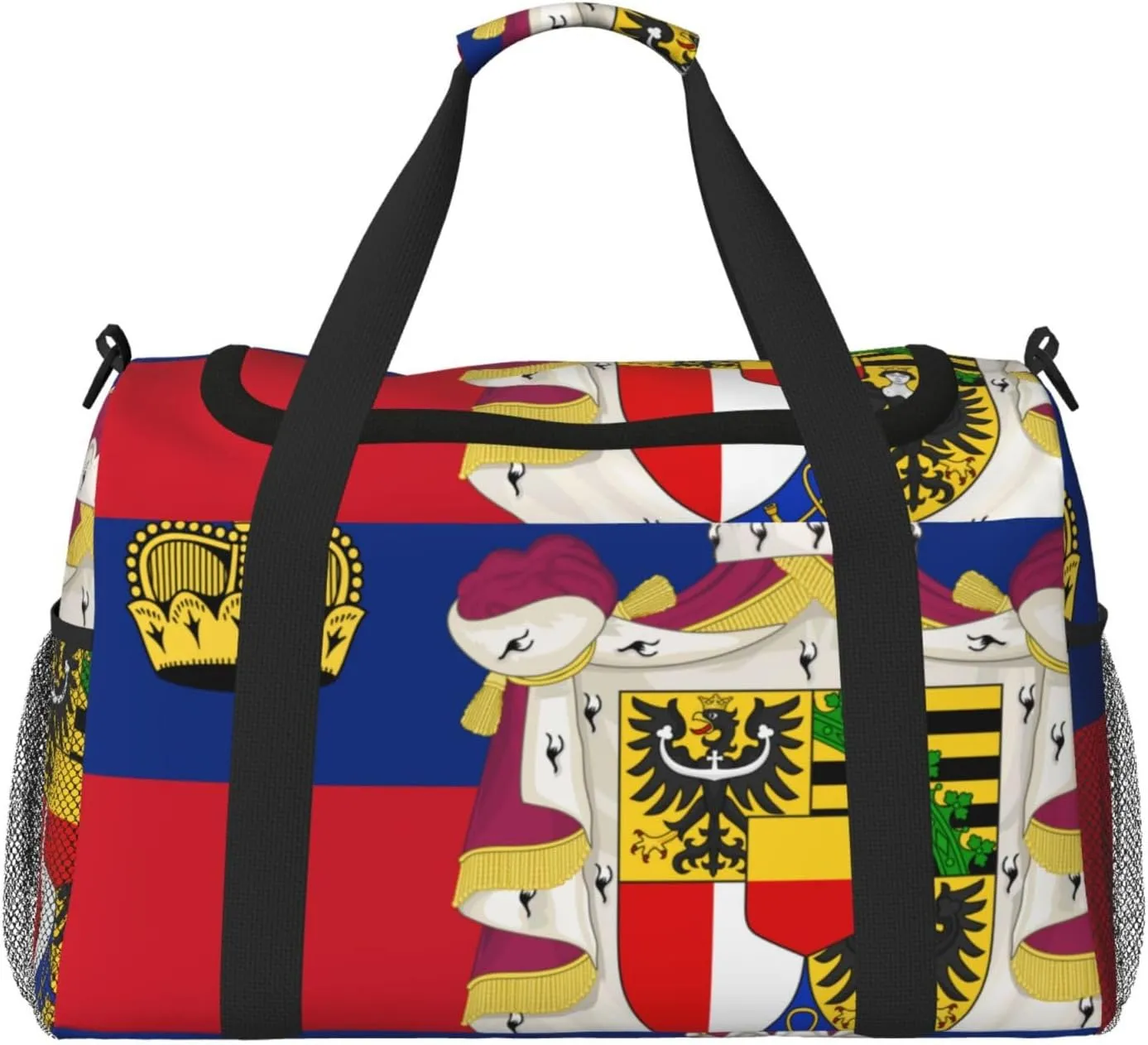 Flag Of Liechtenstein Travel Duffel Bag Large Foldable Waterproof Overnight Bag For Beach Swim Bags Pool Sports Gym