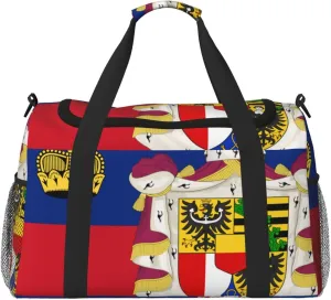 Flag Of Liechtenstein Travel Duffel Bag Large Foldable Waterproof Overnight Bag For Beach Swim Bags Pool Sports Gym