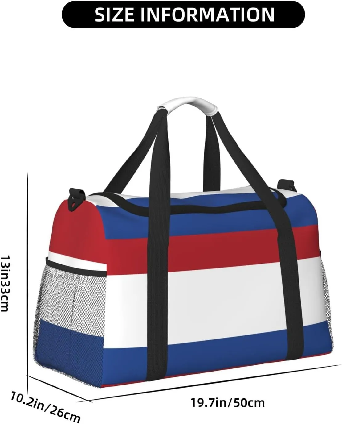 Flag Of Netherlands Travel Duffel Bag Large Foldable Waterproof Overnight Bag For Beach Swim Bags Pool Sports Gym
