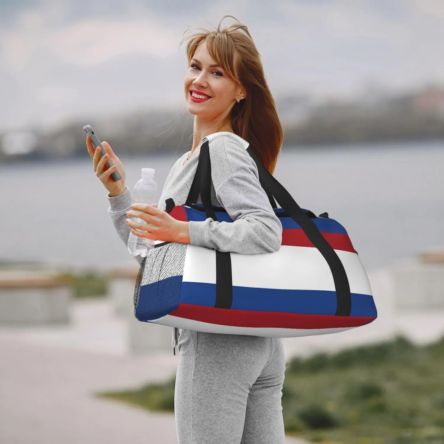 Flag Of Netherlands Travel Duffel Bag Large Foldable Waterproof Overnight Bag For Beach Swim Bags Pool Sports Gym