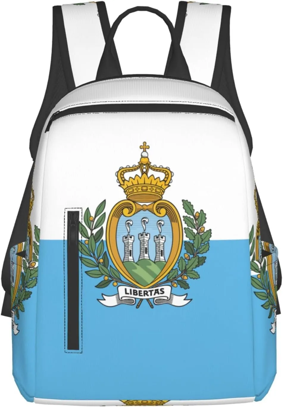 Flag of San Marino Lightweight Backpack Travel Shoulder Bag with Stylish Print, Leisure Day Trips Shopping Backpack