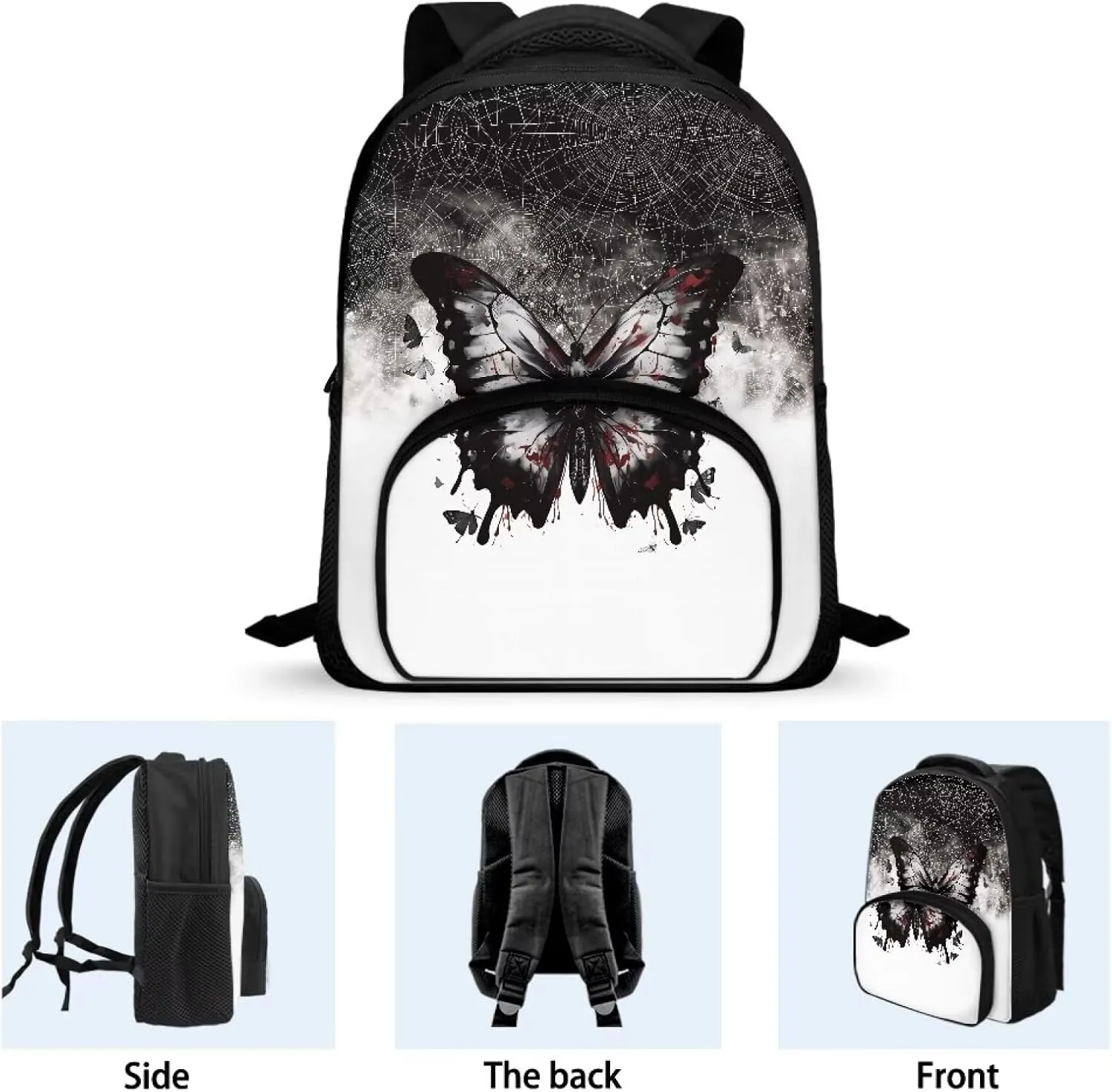 Flashideas Butterfly Kids Backpack School Backpacks for Girls 7-8 Large Capacity Waterproof Bookbag 12 Inch Kids Backpacks Casual Daypack for Kindergarten Preschool Elementary School Students
