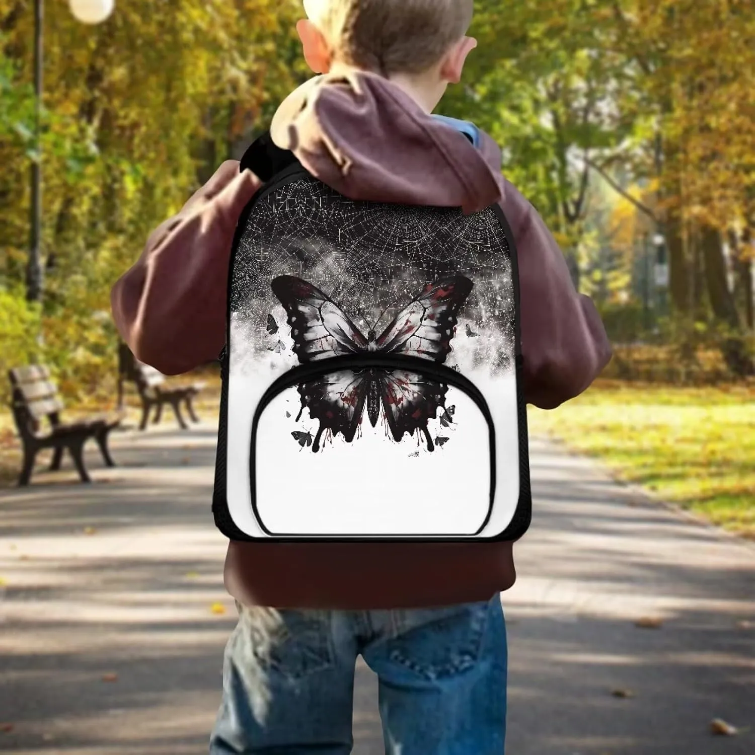 Flashideas Butterfly Kids Backpack School Backpacks for Girls 7-8 Large Capacity Waterproof Bookbag 12 Inch Kids Backpacks Casual Daypack for Kindergarten Preschool Elementary School Students