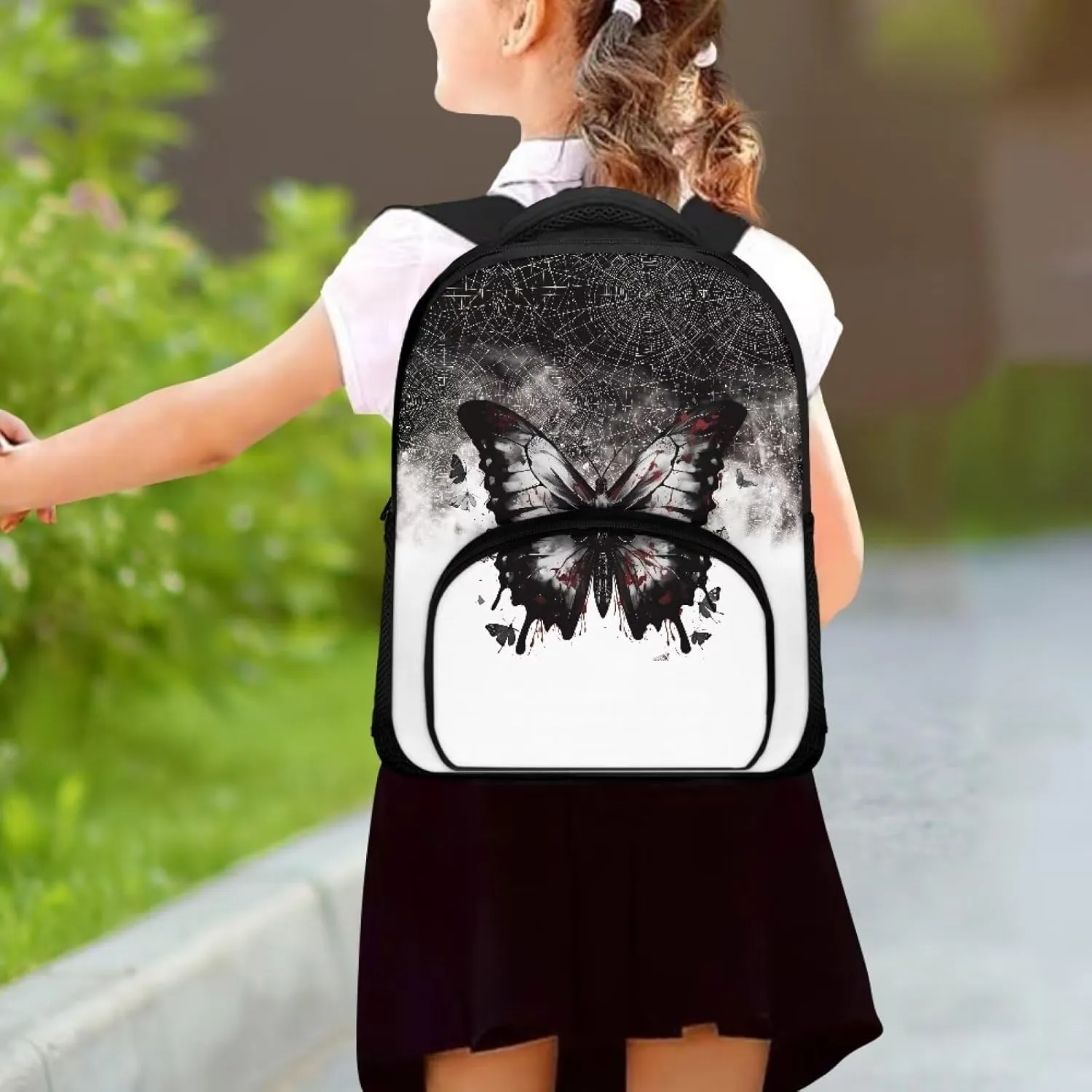 Flashideas Butterfly Kids Backpack School Backpacks for Girls 7-8 Large Capacity Waterproof Bookbag 12 Inch Kids Backpacks Casual Daypack for Kindergarten Preschool Elementary School Students