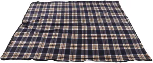 Fleece Sleeping Bag Portable Travel Warm Sleeping Bag for Adults Outdoor Camping Hiking Climbing (Navy Blue Grid)