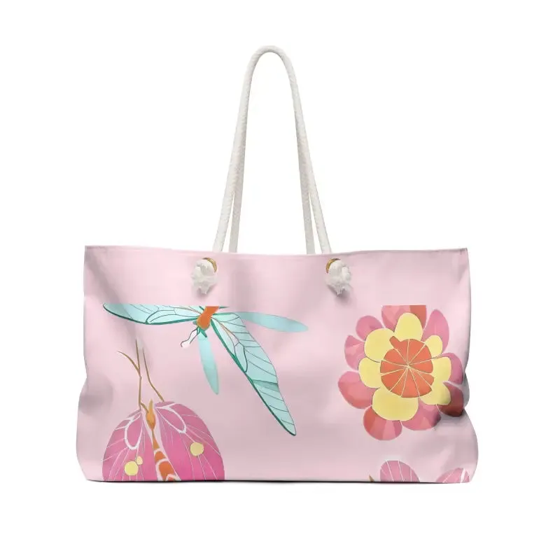 Floral Frenzy Oversized Polyester Weekender Bag