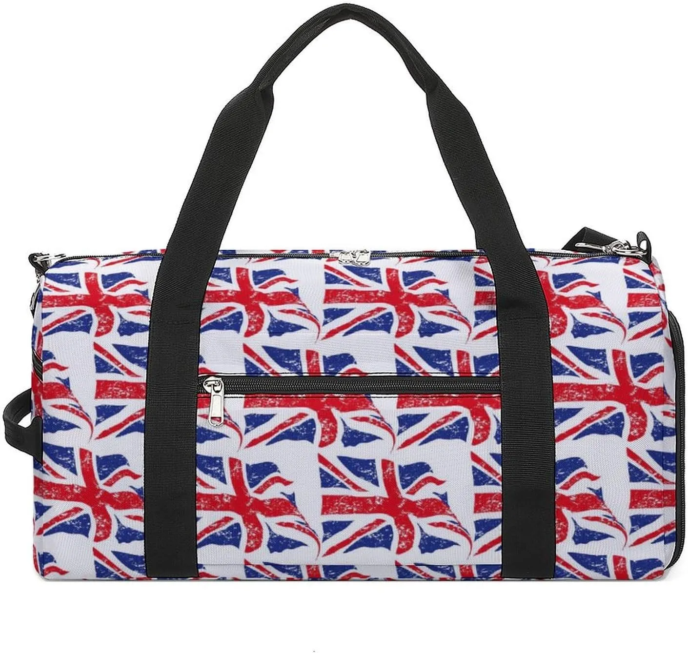 Flying UK British Flag Unisex Gym Bag Waterproof Sports Duffels Travel Gear With Laundry Shoe Compartment