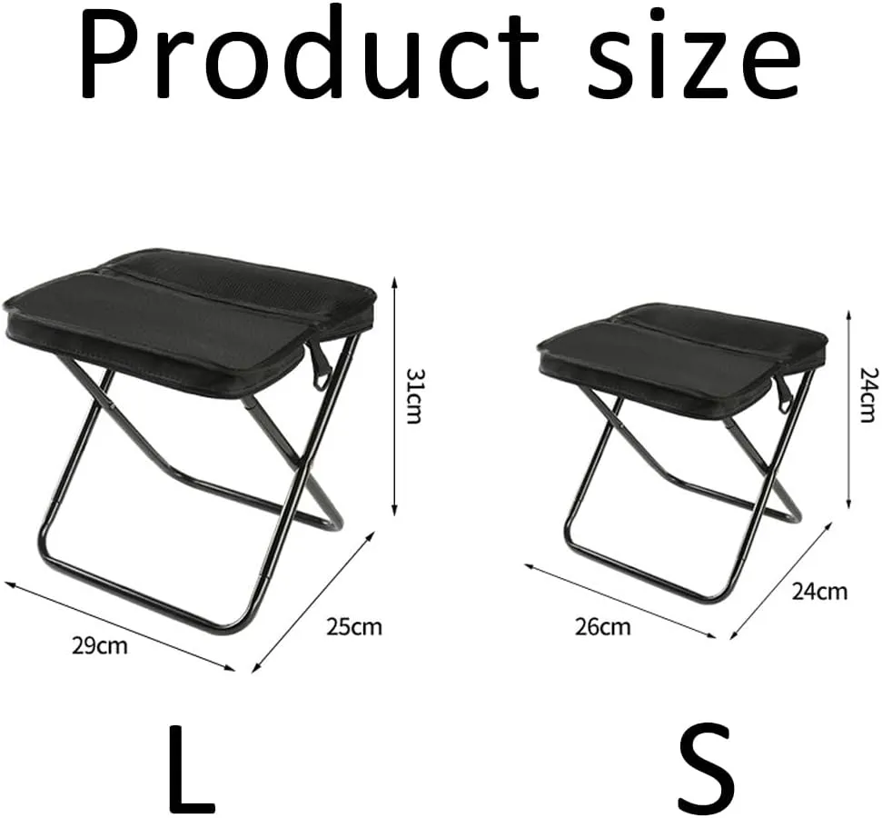 Foldable Backpack Stool, Outdoor Lightweight Mini Camping Collapsible Seat Stool with Load Capacity up to 120 Kg, Can Be Worn Crossbody Fishing Chair for Outdoor, Travel, Fishing, Hiking (Green, S)