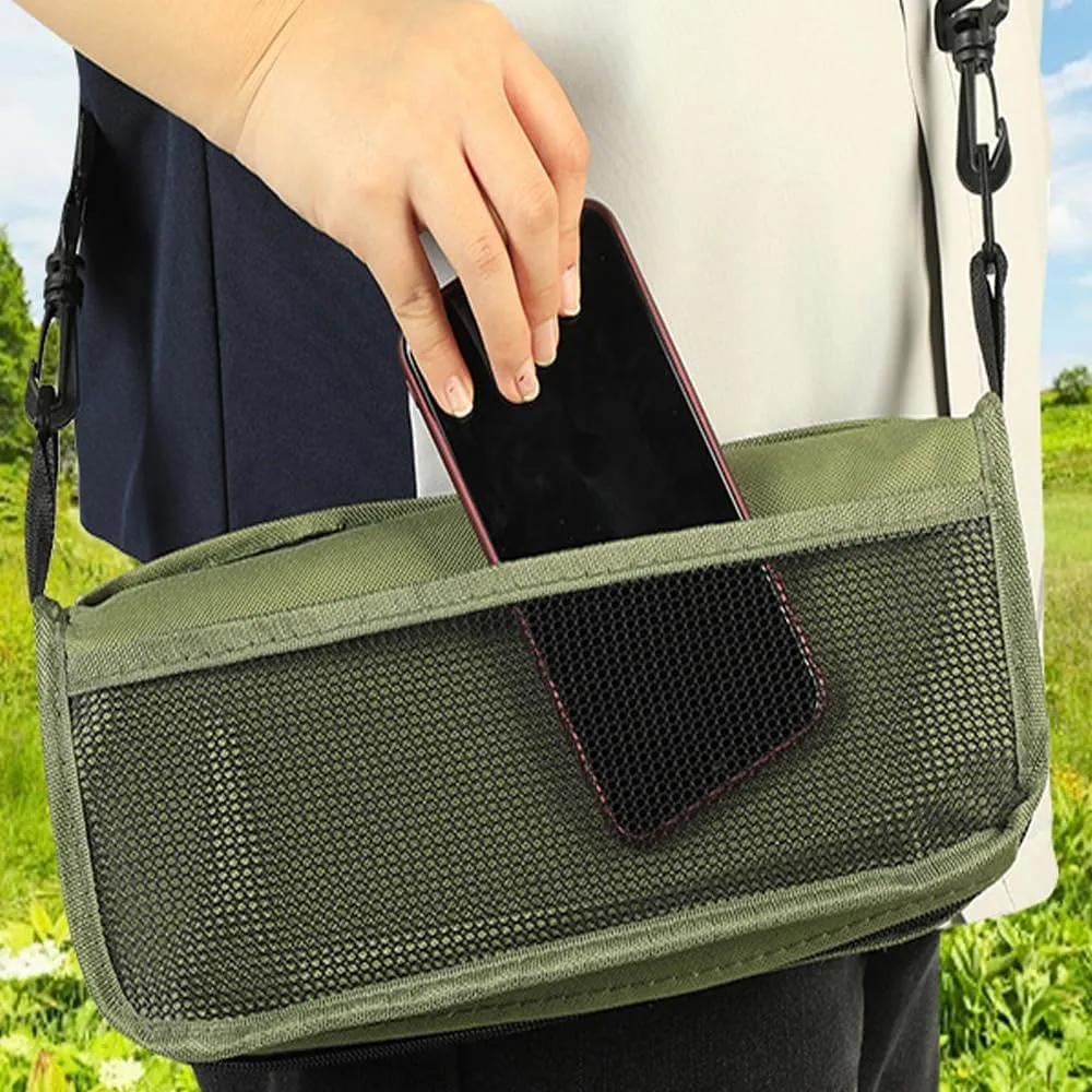 Foldable Backpack Stool, Outdoor Lightweight Mini Camping Collapsible Seat Stool with Load Capacity up to 120 Kg, Can Be Worn Crossbody Fishing Chair for Outdoor, Travel, Fishing, Hiking (Green, S)