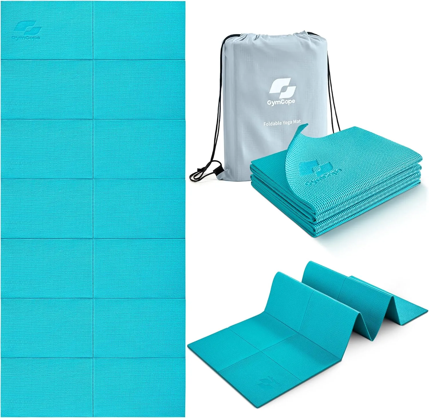 Foldable Yoga Mat for Travel, 68"x24" Folding Travel Gym Mat for Women Yoga Studio, Packable and Portable Pilates Mat with Storage Bag Easy to Carry, Lightweight Travel Workout Mat, 2mm/4mm