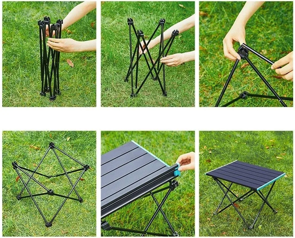 Folding Table Camping Table Picnic Table Camping Folding Table Aluminum Alloy Lightweight Foldable Fold Up Portable Camping Fishing Folding Table Foldable Table Portable Outdoor Table