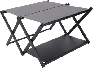 Folding Table for Camping, Carbon Steel 3 Layer Portable Picnic Backpacking Table for BBQ Party Backyard Beach