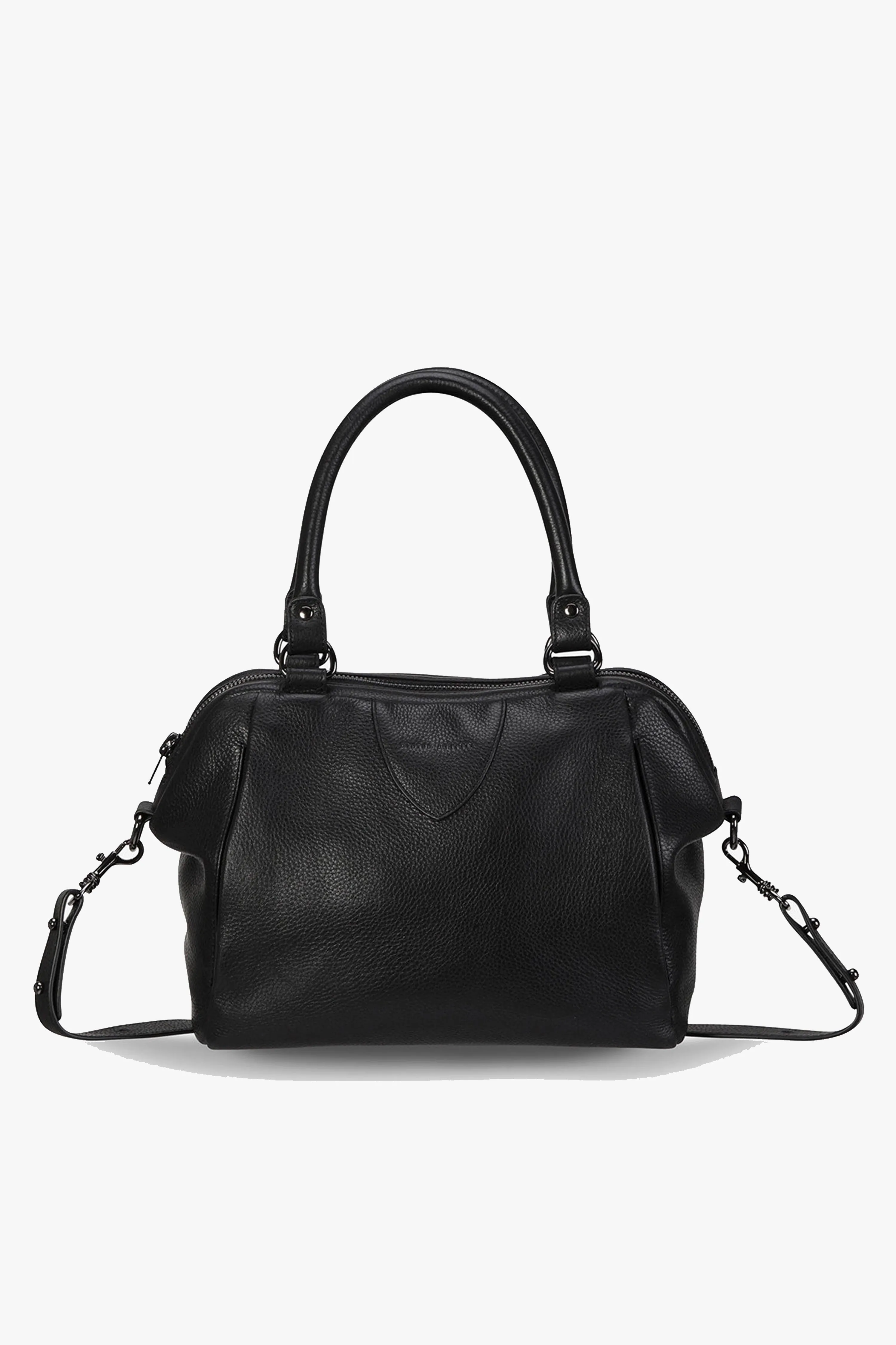 Force of Being Black Leather Handbag