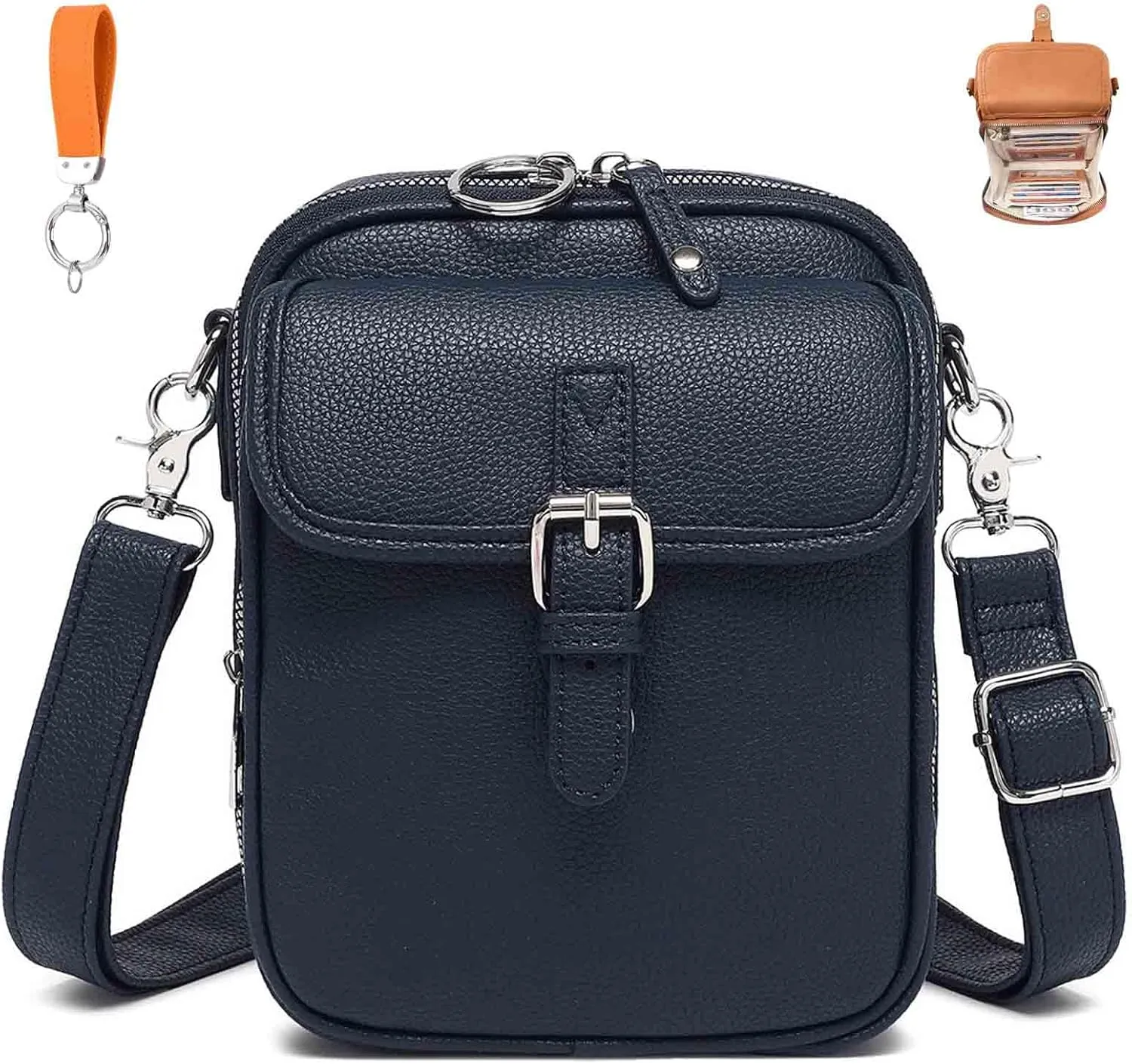 Forcipower Crossbody Leather Bag, Collaboraten1 Crossbody Bags for Women, Collaborate Purse Fashion Multiple Pockets