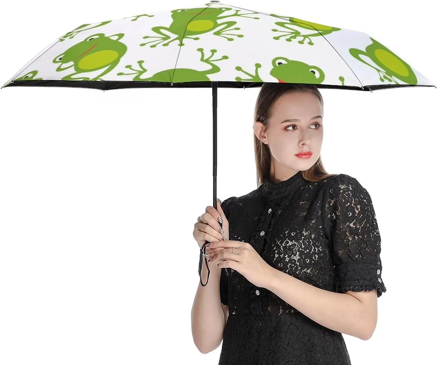 French Bulldog Travel Small Umbrella Windproof Compact Collapsible Light, Automatic,Wind Resistant,Strong And Portable, Folding Umbrella for Rain