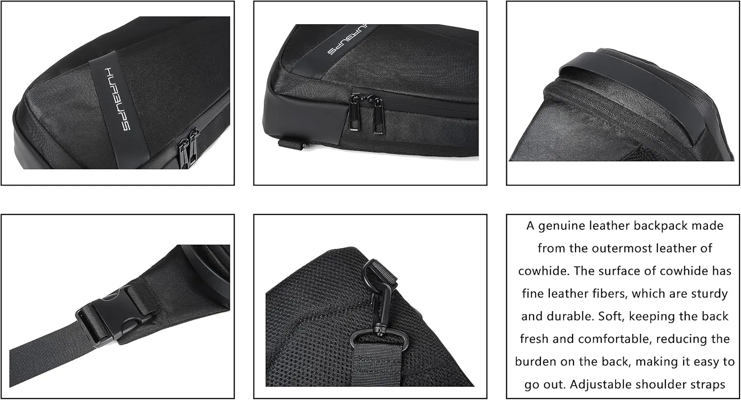 FSD.WG Crossbody Bag Men Chest Bag Sling Backpack Travel Bag Waterproof Durable Purse Large Capacity Wallet