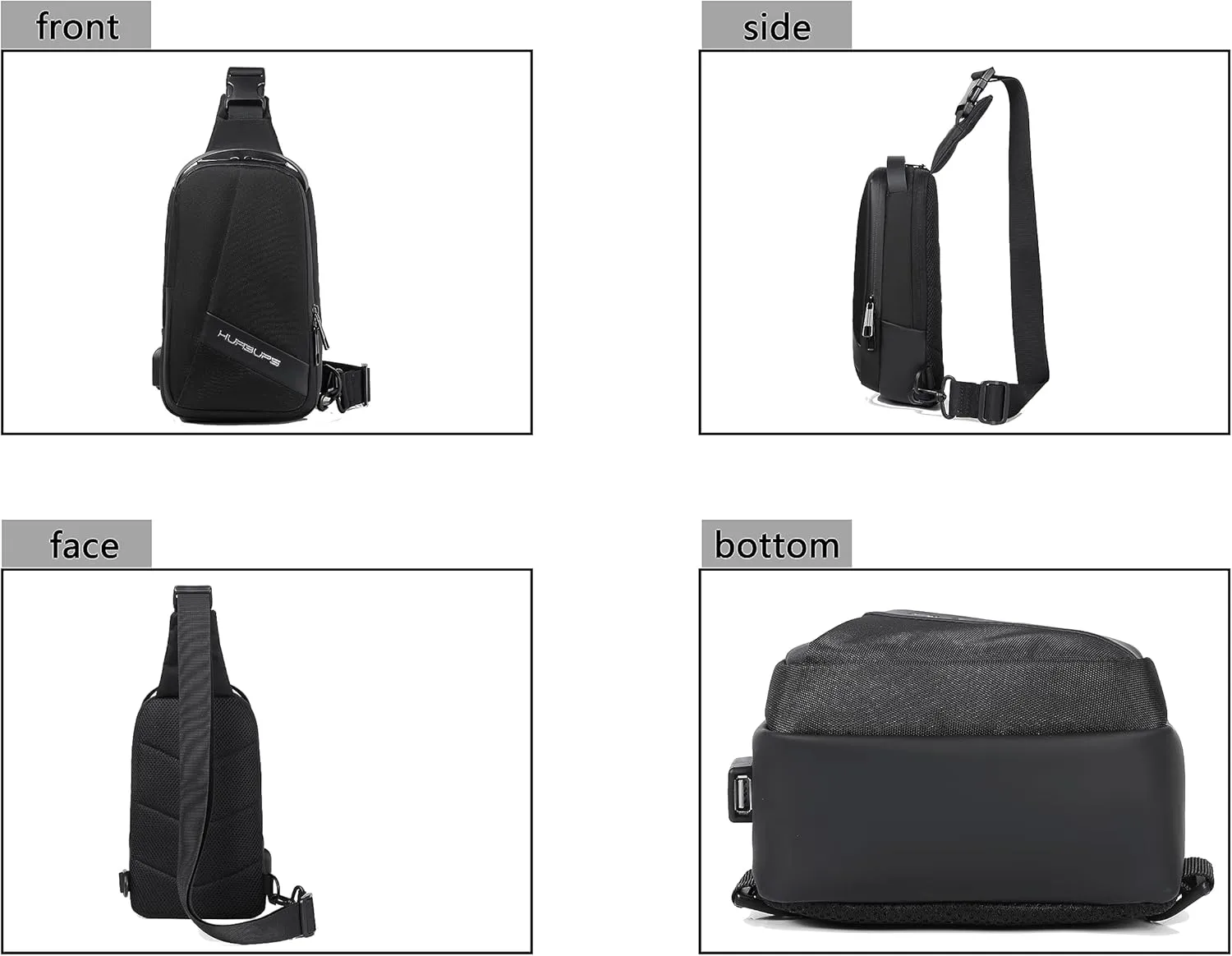FSD.WG Crossbody Bag Men Chest Bag Sling Backpack Travel Bag Waterproof Durable Purse Large Capacity Wallet