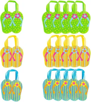 Fun Express Flip Flop Totes for Summer - Apparel Accessories - Totes - Novelty Totes - Summer - 12 Pieces