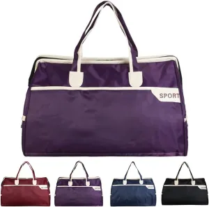 FUNSEED Large Travel Duffel Bags, Carry-on Luggage for Women and Men, 18.5×8.6×12.6 Gym Sports Personal Item Bag (Purple)