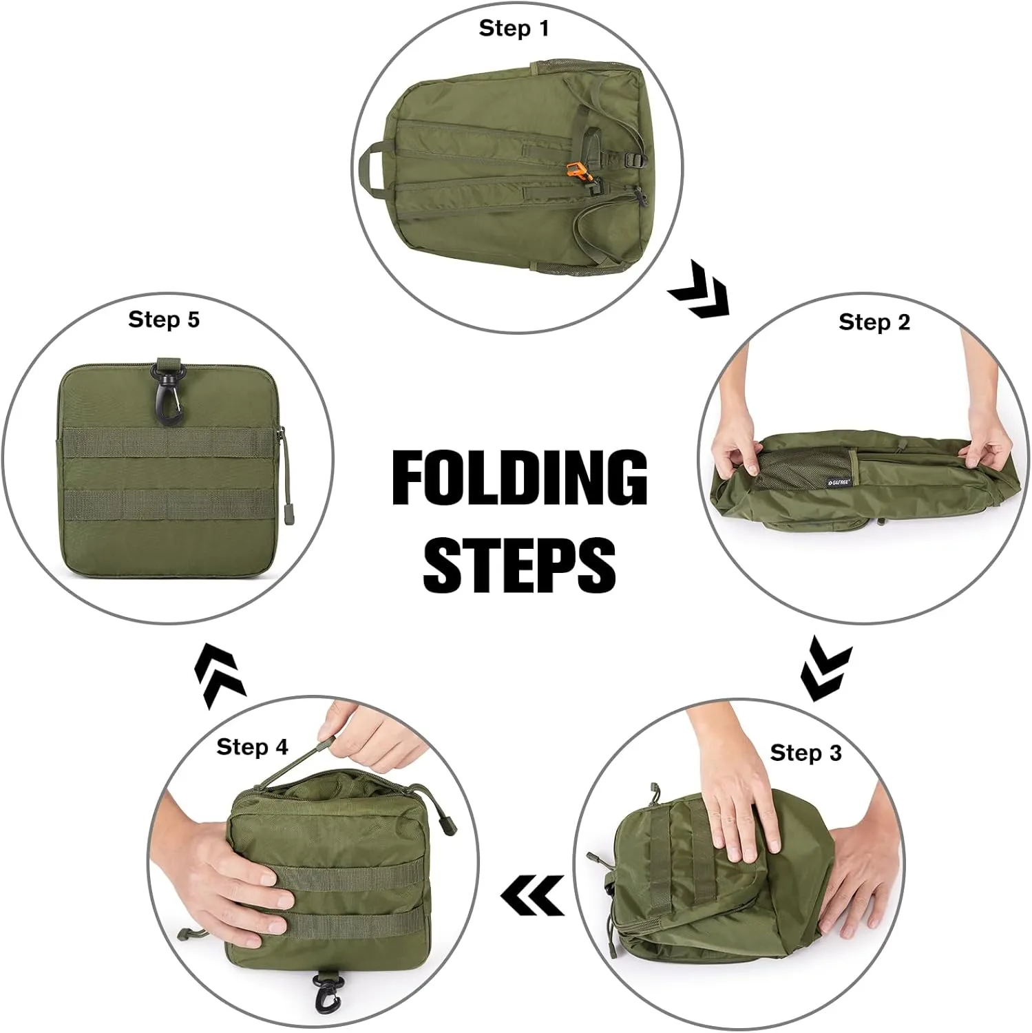 G4Free 30L Packable Tactical Backpack Lightweight Hiking Backpack Foldable Military Tactical edc Bag Water Resistant for Men Women(Army Green