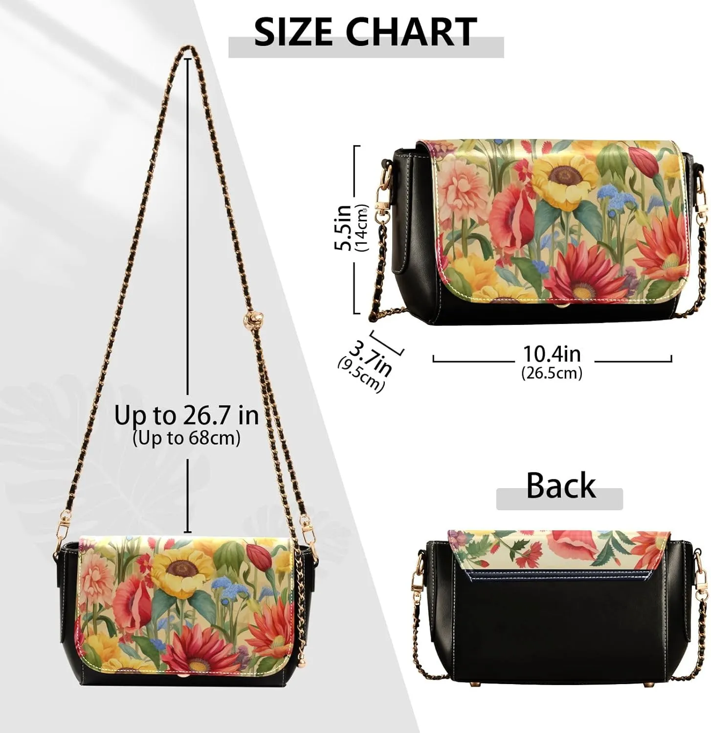 GAIGEO Red Pink Roses Print Leather Ladies Crossbody Bags, Leather Crossbody Bags for Women, Leather Shoulder Bag