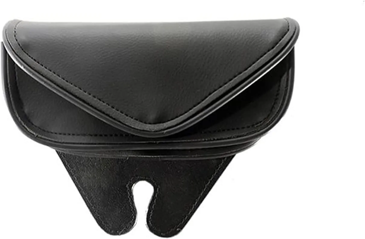 GARGOYLE BELLS Motorcycle Windshield Bags PVC Motorcycle Handle Bar Bags Storage Tool Bags for Motorcycles and Power (8" x 3" x 4", Velcro, Black PVC)