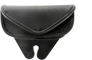 GARGOYLE BELLS Motorcycle Windshield Bags PVC Motorcycle Handle Bar Bags Storage Tool Bags for Motorcycles and Power (8" x 3" x 4", Velcro, Black PVC)