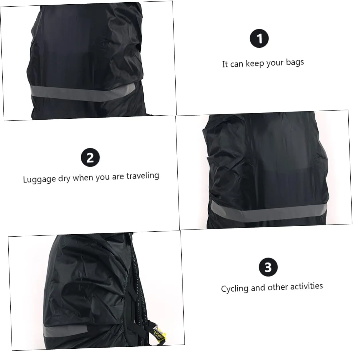 Garneck Waterproof Back Cover Foldable Hiking Covers Suits Rain Reflective Travel Back Waterproof Wet Waterproof
