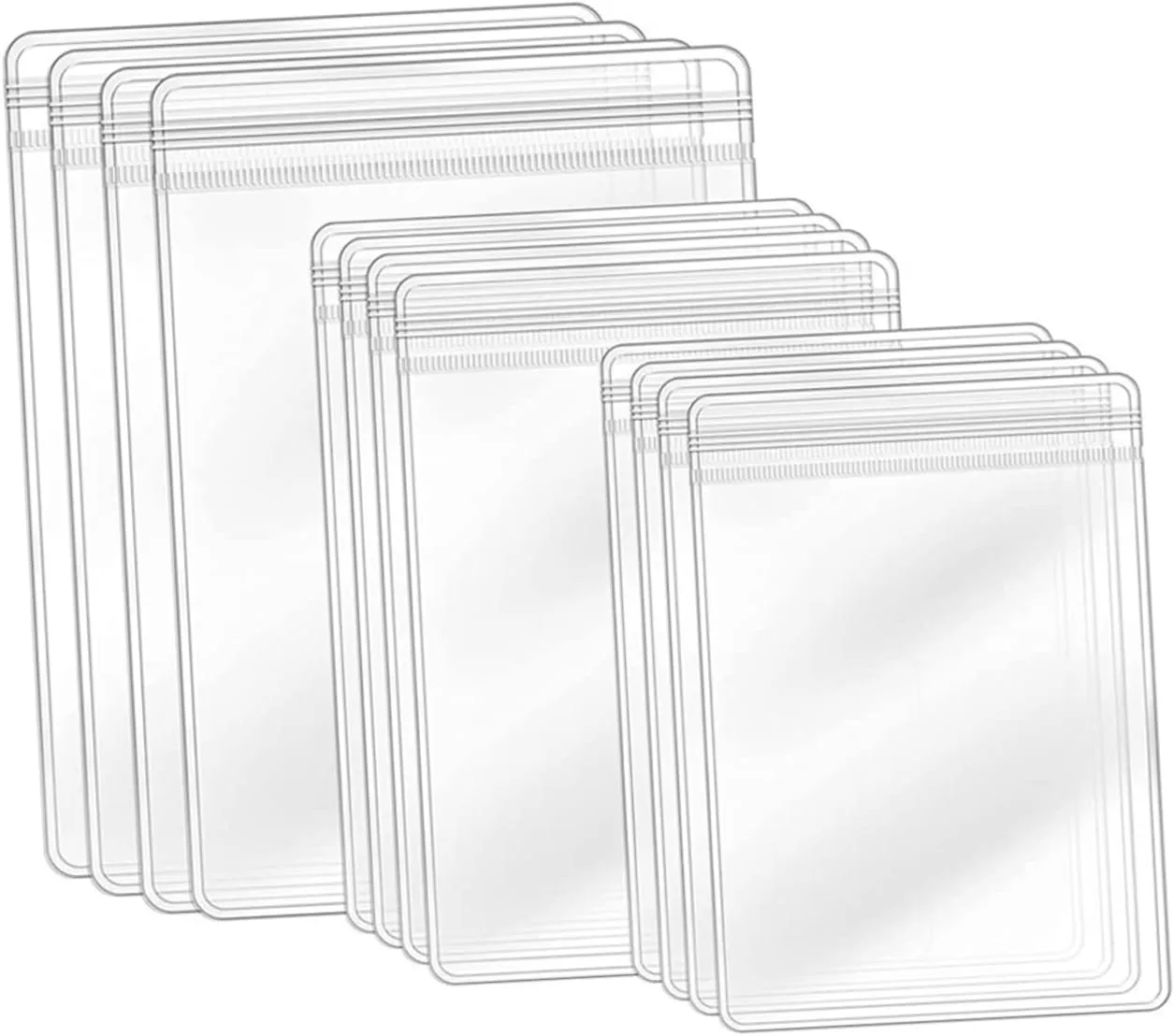GARVALON Jewelry Storage Bags 240pcs Assorted Mini Plastic Bags for Earring Ring Bracelet Co
