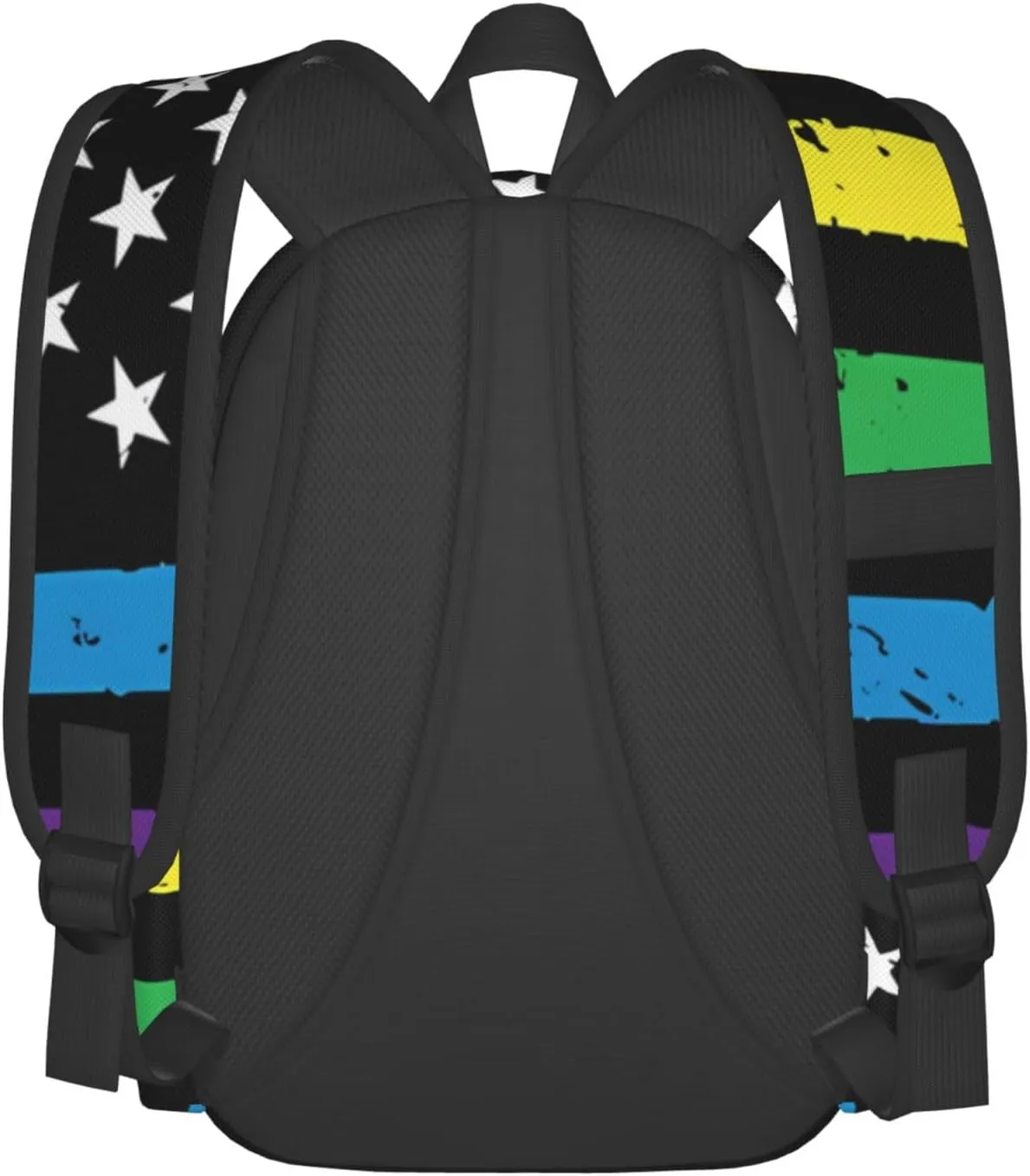 Gay Pride Rainbow American Flag LGBT Progress Flag Backpack Double Shoulder Bag 15 Inch Laptop Bagpacks for Hiking Work Camping Travel