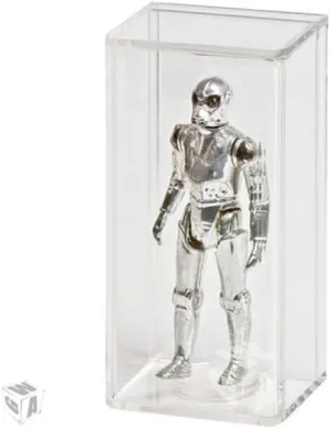 Generic Loose Deep Acrylic Action Figure Display Case for 3 3/4"" - 3.75 Vintage Star Wars, G.I. Joe, Battle Star Galactica, Black Hole, Indiana Jones., Transparent