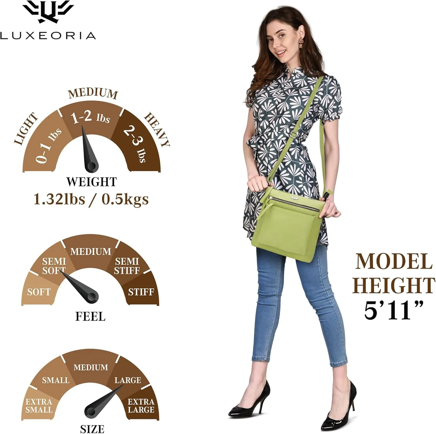 Genuine Leather Crossbody Bags for Women, Premium Handmade Leather Purses - Shoulder Handbags, Adjustable Strap