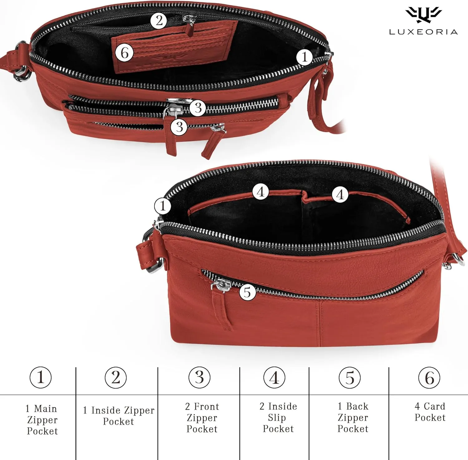 Genuine Leather Crossbody Bags for Women, Premium Handmade Leather Purses - Shoulder Handbags, Adjustable Strap