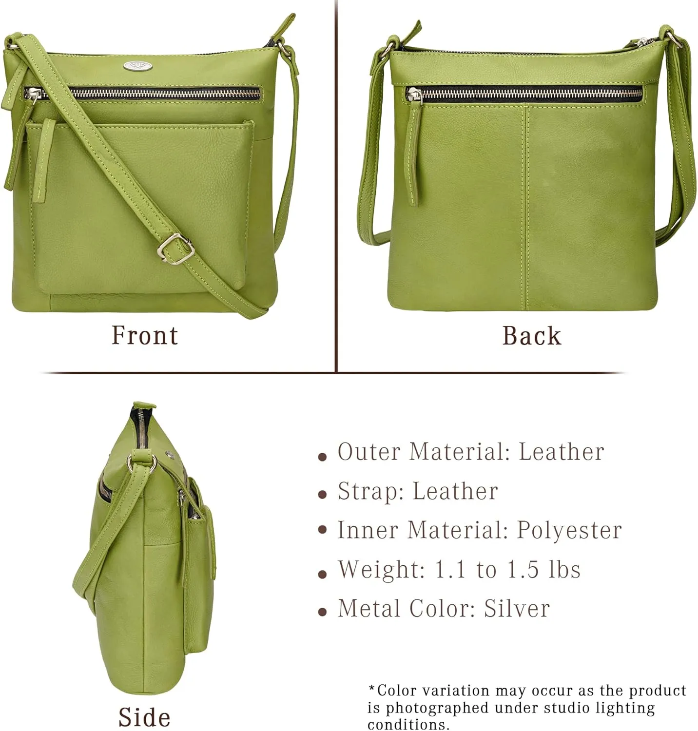Genuine Leather Crossbody Bags for Women, Premium Handmade Leather Purses - Shoulder Handbags, Adjustable Strap