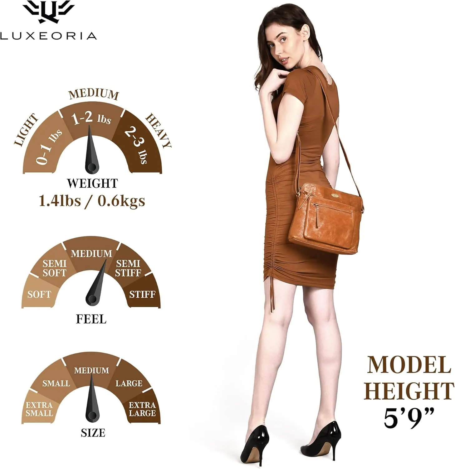 Genuine Leather Crossbody Bags for Women, Premium Handmade Leather Purses - Shoulder Handbags, Adjustable Strap