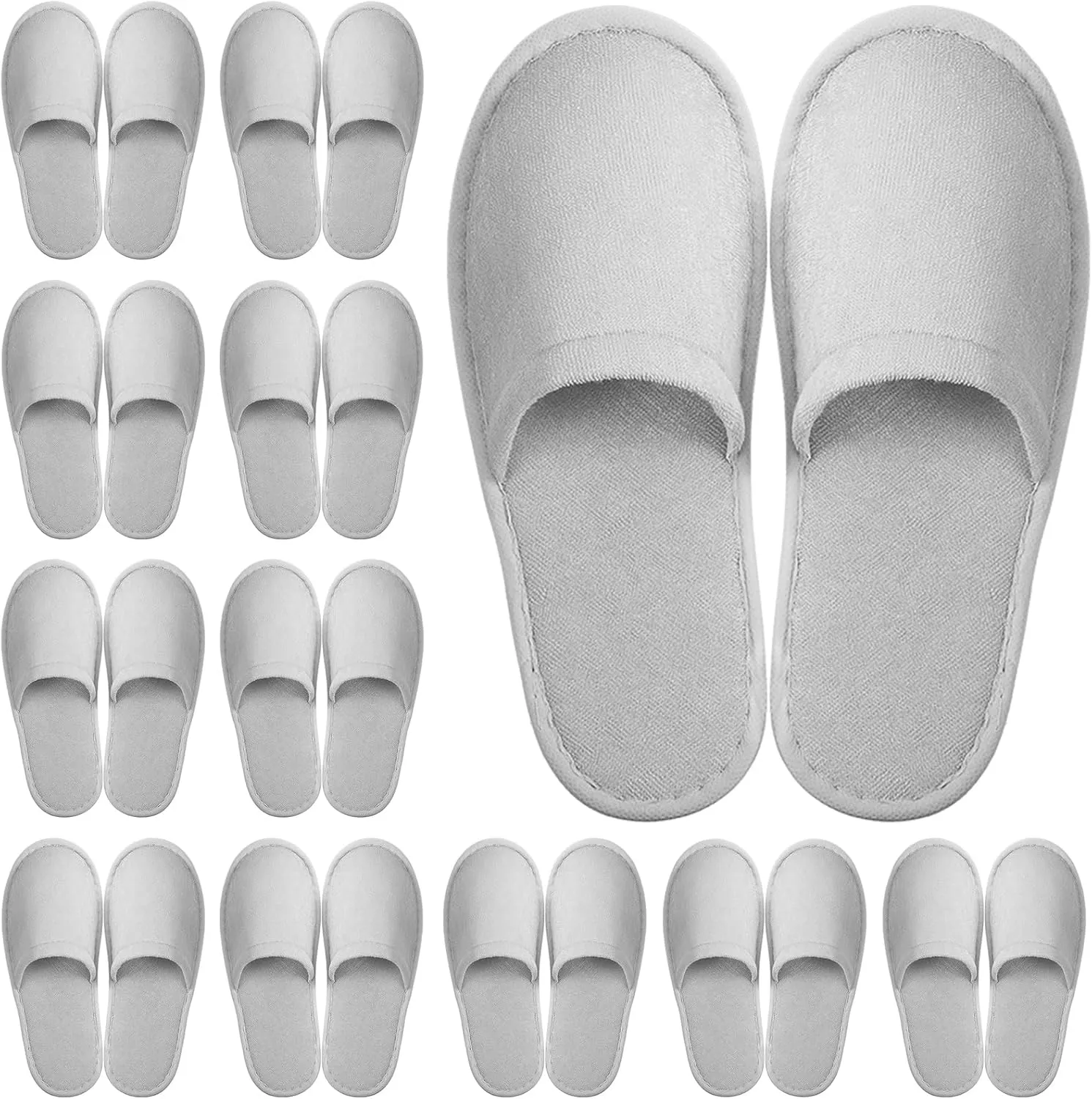 Geyoga 12 Pair Disposable House Slippers for Guests Non Slip Disposable Slippers for Spa Travel Hotel Shoeless Home Bride Bathroom Bedroom