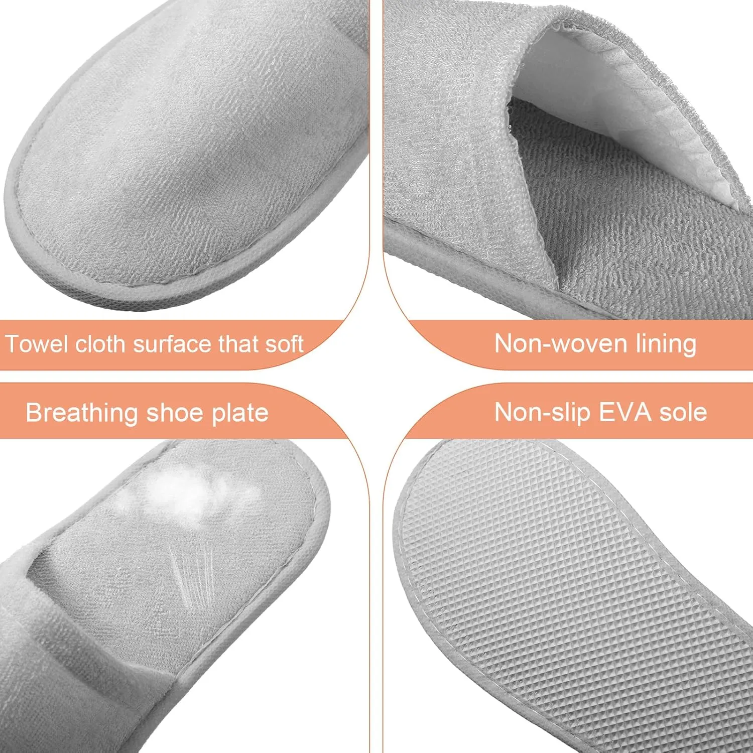 Geyoga 12 Pair Disposable House Slippers for Guests Non Slip Disposable Slippers for Spa Travel Hotel Shoeless Home Bride Bathroom Bedroom