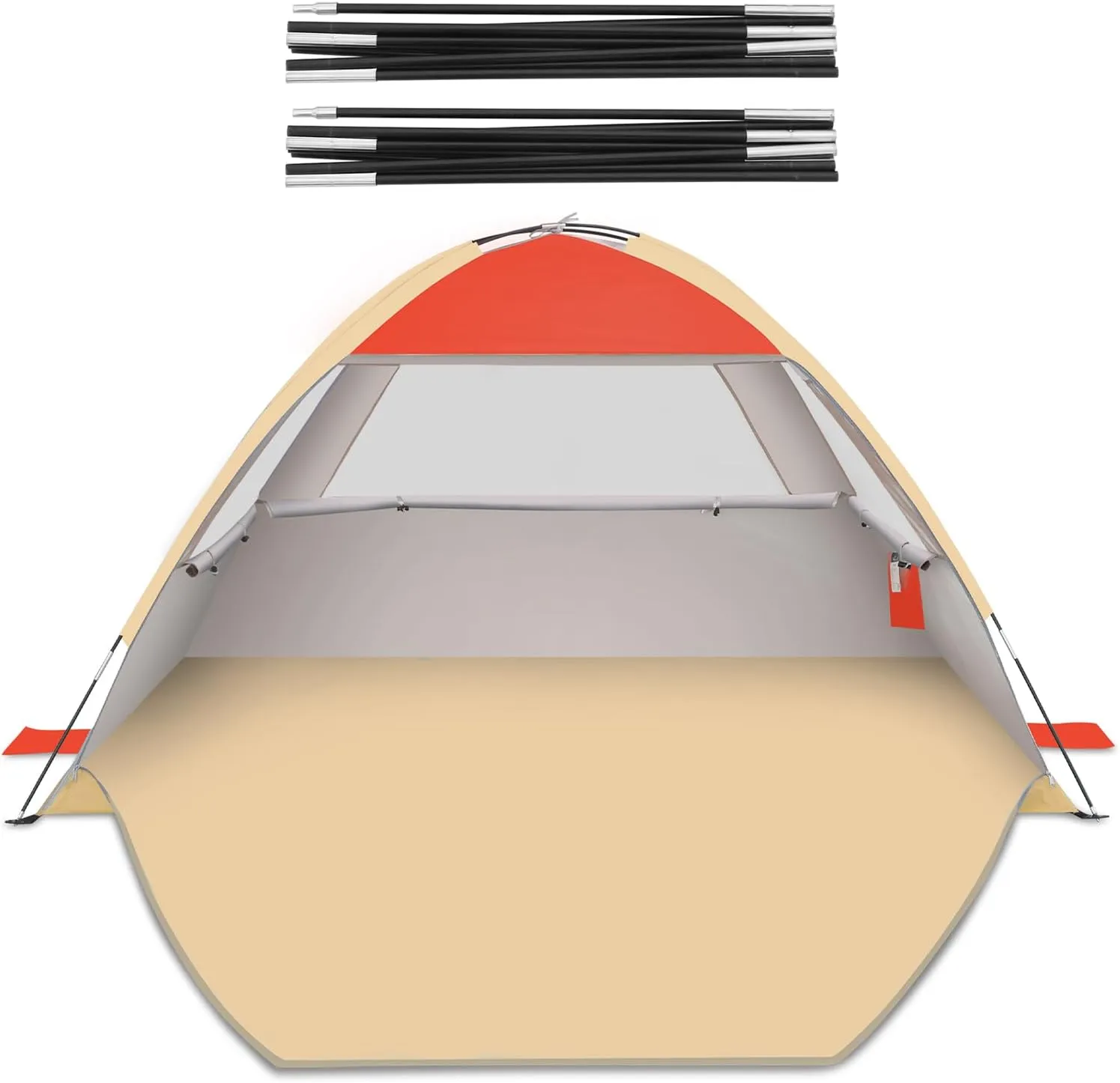 Gorich Beach Tent for 3 People   Beach Tent Poles for Replacement (3 People, Orange)